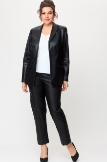 Брючный костюм БелЭльСтиль 412+586 черная кожа