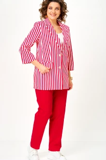 Брючный костюм БелЭльСтиль 762+609 двойка красный