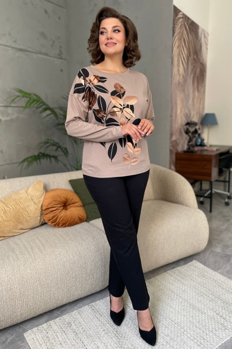 Джемпер (кофта) Rumoda 2145 капучино, длинный рукав размер 58-60 #6