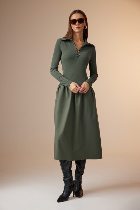 Платье N.O.W. 1621 хаки размер 42-52 #2