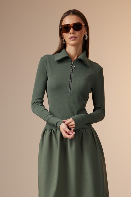 Платье N.O.W. 1621 хаки размер 42-52 #4