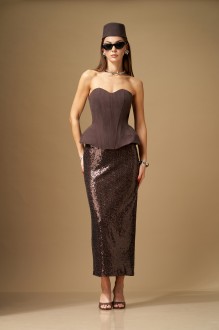 Юбочный костюм N.O.W. 1639 коричневый