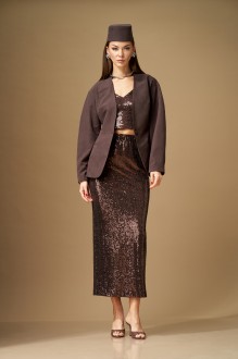 Юбочный костюм N.O.W. 1640 тройка шоколад