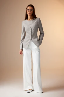 Брючный костюм N.O.W. 1671 серый, белый