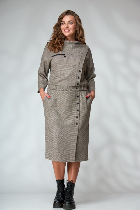 Платье Le Collect 354 коричневый размер 48-54 #3