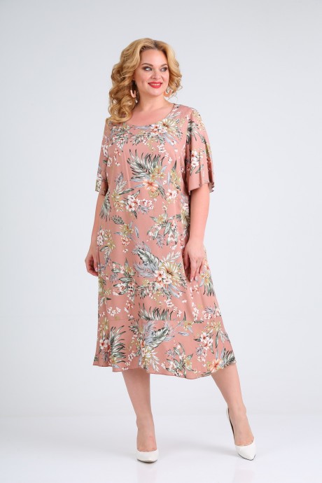 Платье Mamma Moda 680 розовый+цветы размер 50-62 #1