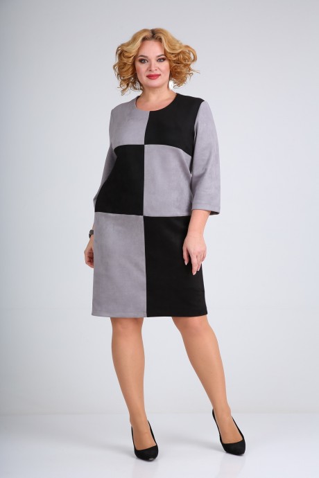 Платье Mamma Moda 689 /1 серый+черный размер 50-62 #2