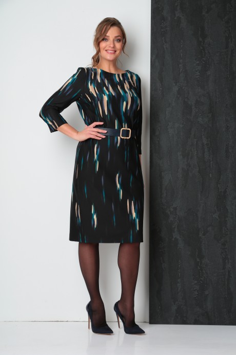 Платье Vilena Fashion 818 черный/бирюза размер 48-52 #2