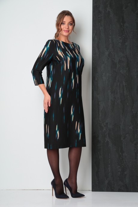 Платье Vilena Fashion 818 черный/бирюза размер 48-52 #5