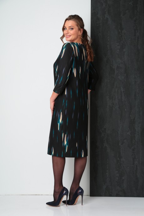 Платье Vilena Fashion 818 черный/бирюза размер 48-52 #8