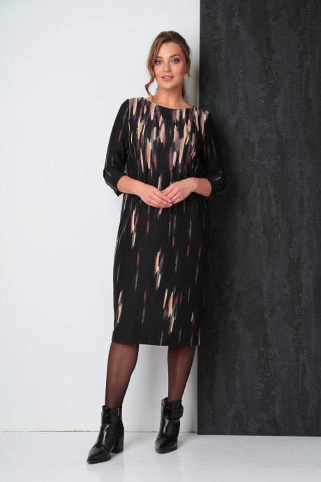 Платье Vilena Fashion 818 черный/розовый размер 48-52 #3