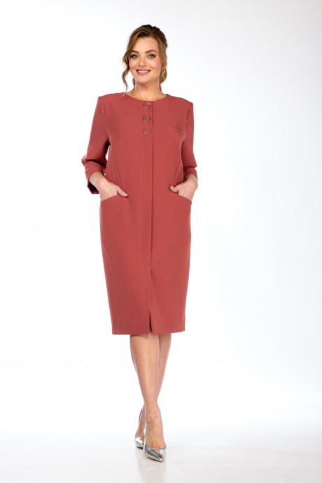 Платье Vilena Fashion 842 индийский красный размер 52-56 #2