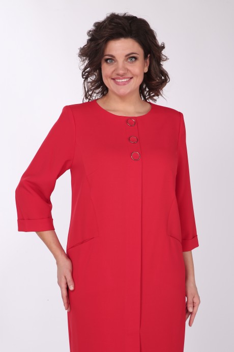 Платье Vilena Fashion 842 красный размер 52-56 #4
