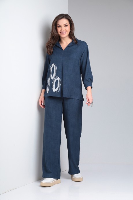 Костюм/комплект Vilena Fashion 889 темно-синий размер 48-54 #4