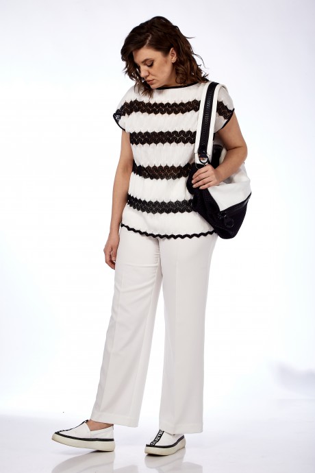 Костюм/комплект Vilena Fashion 881 бело-черный, белый размер 48-52 #1