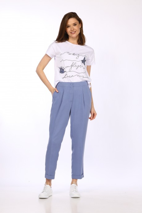 Костюм/комплект Vilena Fashion 814 двойка белый, светлый джинс размер 46-50 #1
