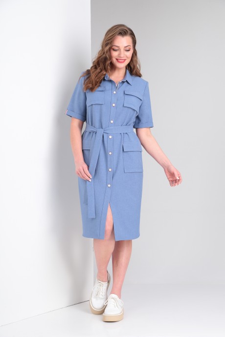 Платье Vilena Fashion 975 голубой размер 50-54 #3