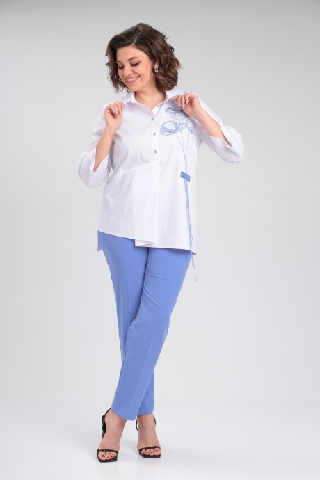 Костюм/комплект Vilena Fashion 954 белый, голубой размер 50-54 #3