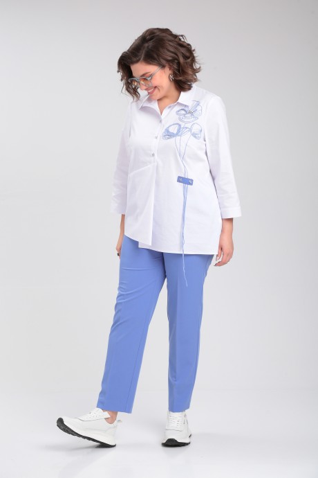 Костюм/комплект Vilena Fashion 954 белый, голубой размер 50-54 #4