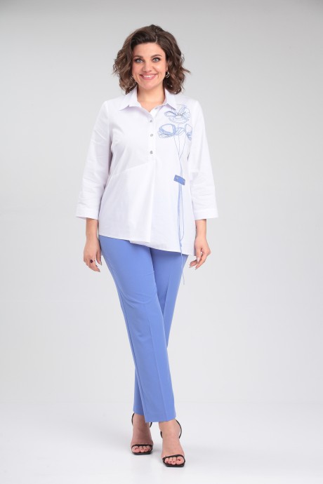 Костюм/комплект Vilena Fashion 954 белый, голубой размер 50-54 #5