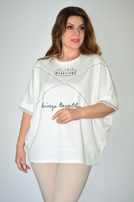 Блузка NeeDle Ревертекс 549 жемчужно-белый размер 52-56 #1