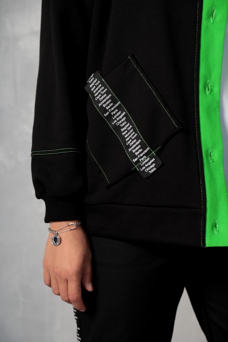 Жакет (пиджак) BegiModa 2006 черный, зеленый размер 48-62 #3