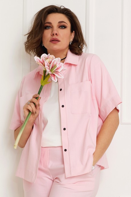 Блузка BegiModa 4084 розовый размер 48-62 #2