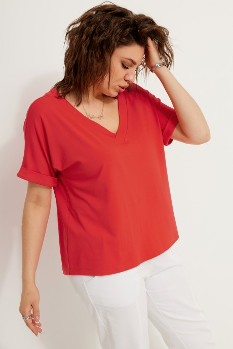 Блузка BegiModa 4120 коралл размер 48-62 #3
