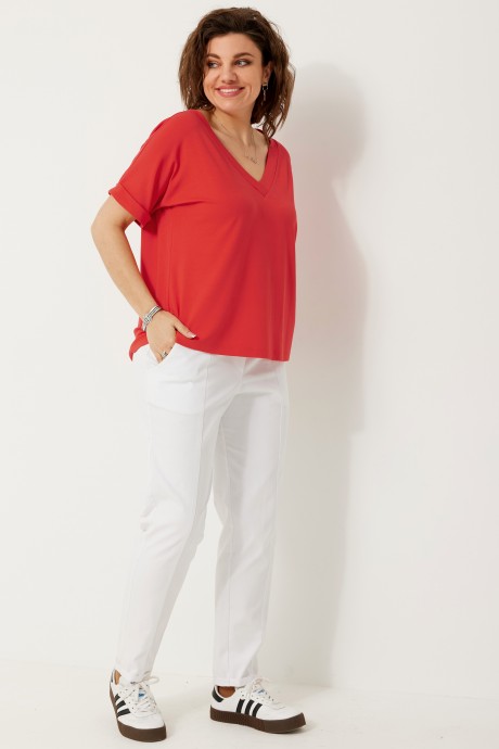 Блузка BegiModa 4120 коралл размер 48-62 #4