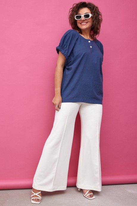 Блузка BegiModa 4124 синий размер 48-62 #4