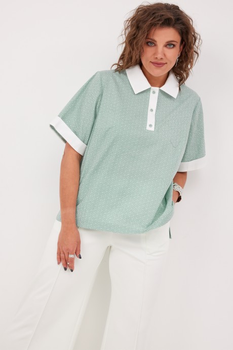 Блузка BegiModa 4126 шалфей размер 48-62 #1