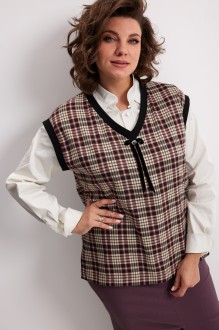 Жилетка BegiModa 7019 виноградная клетка #1