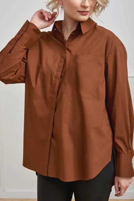 Рубашка KOKOdea 211440 коричневый размер 42-48 #2