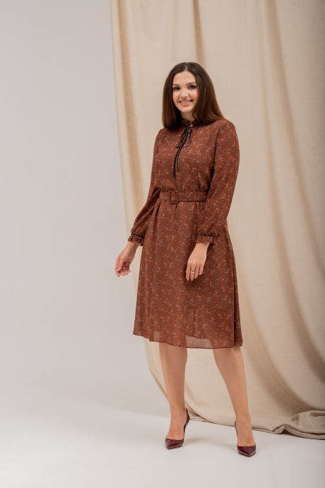Платье MisLana 494 коричневый размер 46-52 #1