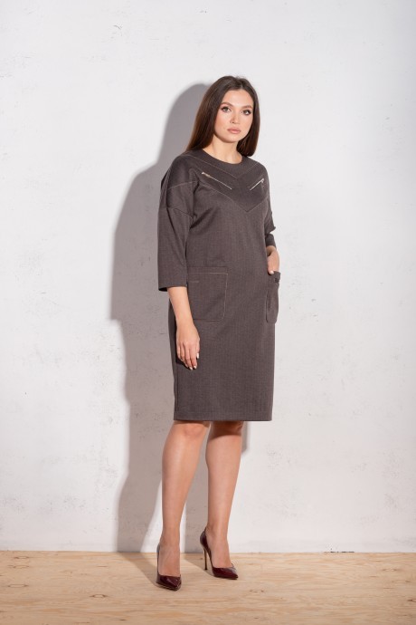 Платье MisLana 634 коричневый размер 46-56 #2