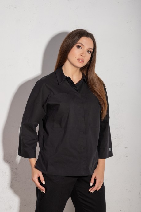 Блузка MisLana 6843 черный размер 46-56 #1