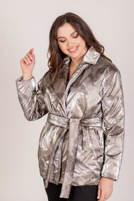 Куртка MisLana 733 серый металлик размер 44-54 #2