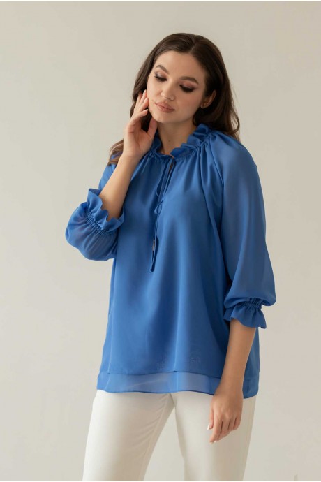 Блузка MisLana 791 синий размер 46-56 #3