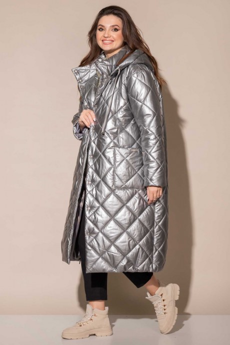 Пальто MisLana 726 серебро размер 46-56 #1