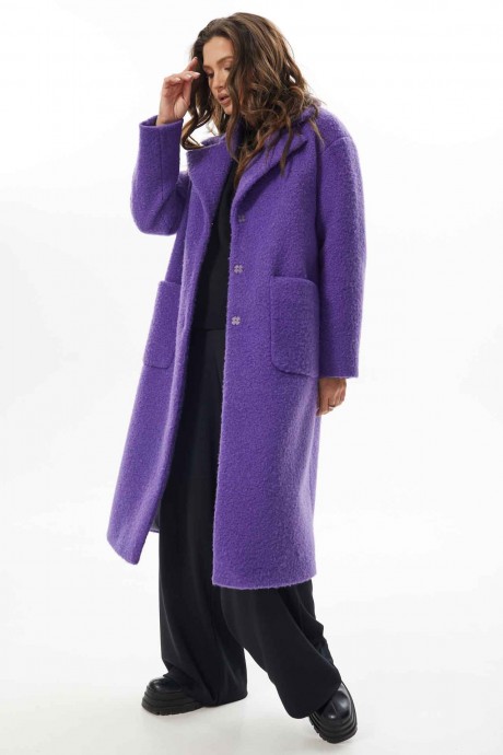 Пальто MisLana С854/1 фиолет размер 46-56 #2