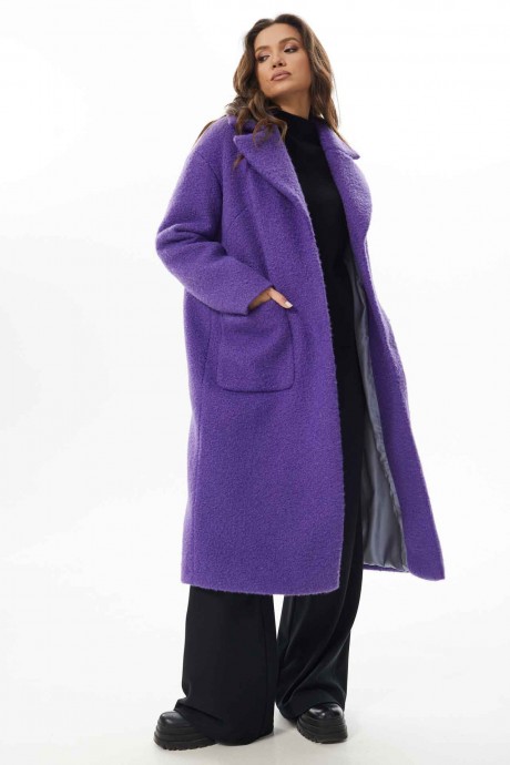 Пальто MisLana С854/1 фиолет размер 46-56 #3