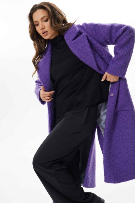 Пальто MisLana С854/1 фиолет размер 46-56 #4