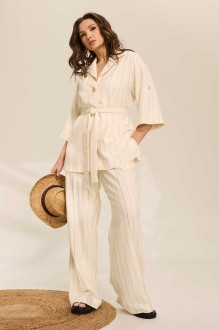 Брючный костюм MisLana 1081 двойка бежевый