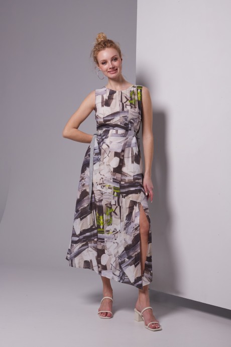 Платье Davydov 9184 серо-коричневые тона размер 42-48 #1