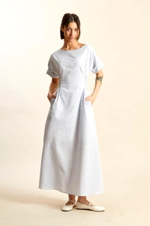 Платье RIVOLI 7200 бело-голубое