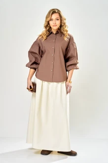 Юбочный костюм ARTELLA 1022 двойка шоколад, молочный