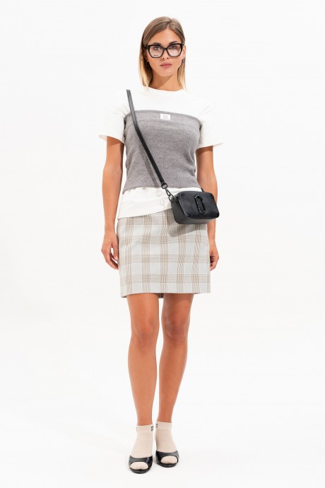 Топ SILVERSPICE S-7522 светло-серый размер 42-48 #1