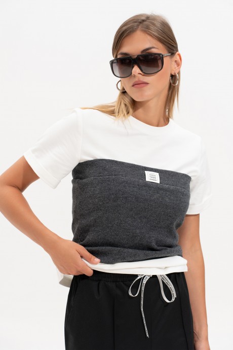 Топ SILVERSPICE S-7522 темно-серый размер 42-48 #7