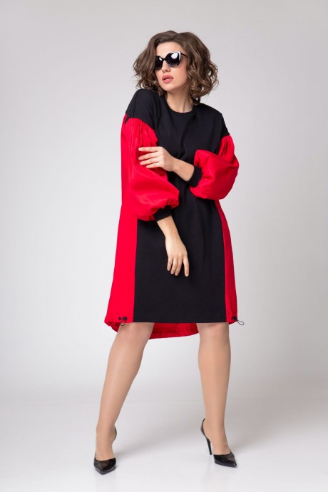 Платье EVA GRANT 133-3 красно-черный размер 48-58 #1