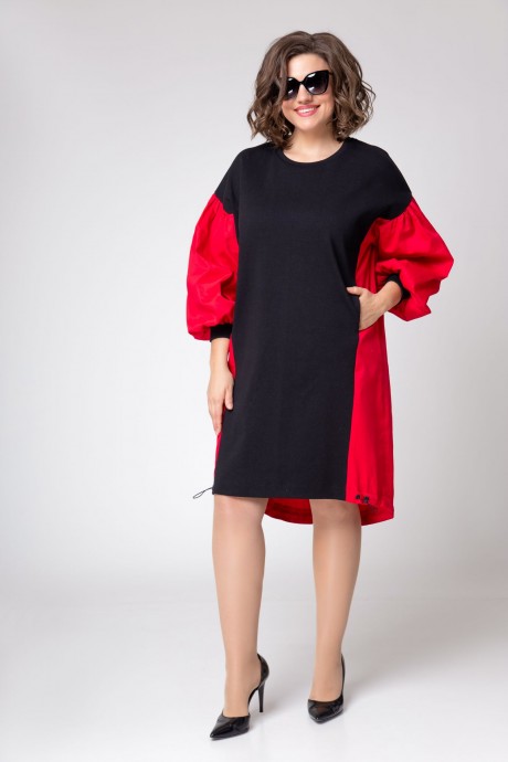 Платье EVA GRANT 133-3 красно-черный размер 48-58 #2